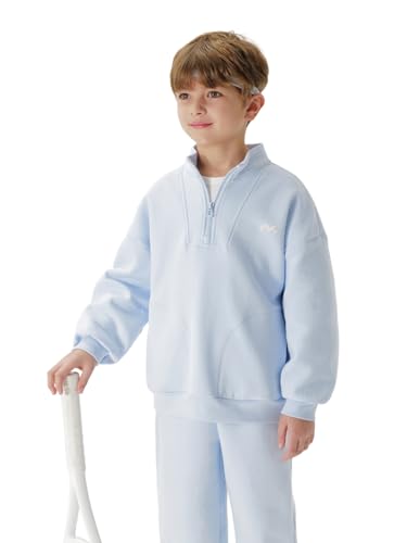 marc & janie Boys Half Zip Stand-Up Neck Sports Sweatshirt Long Sleeve Soft Shirts Tops 250030
