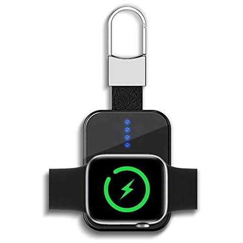 LucBuy Portable Wireless Charger Compatible for Smart Watch Apple Watch Series SE/6-1 & 44/42/40/38mm,1000/950 mAh Magnetic Pocket-Sized Power Bank,Keychain Watch Wireless Fast Charging Cover