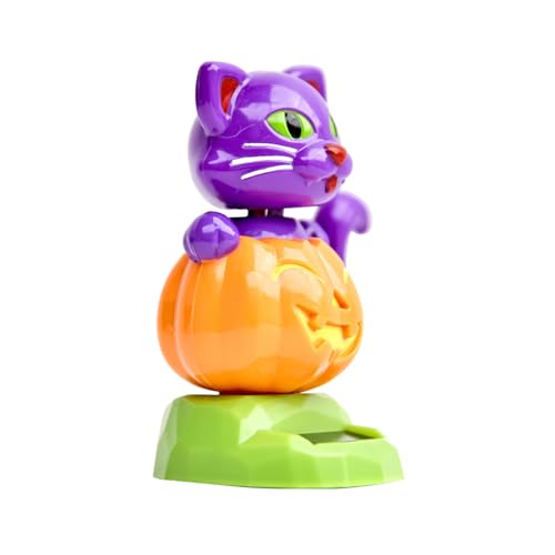 Generico Figures dansantes - Figurine de chat sur tableau de bord voiture | Ornement de bureau à énergie solaire, affichage pour, bureau, maison, voiture,...