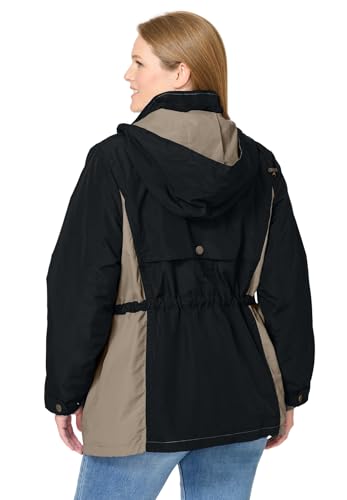 Woman Within Plus Size Colorblocked Taslon Anorak2