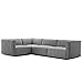 Modway Conjure 4-Piece L-Shaped Channel Tufted Fabric Sectional - Black/Gray