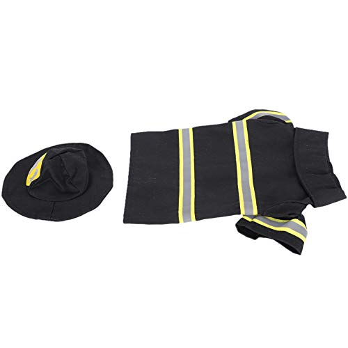 Zerodis Abbigliamento per Cani, Costume in Tela, con Cappello, Giacca di Sicurezza Riflettente, per Cuccioli, Animali di Piccola e Media Taglia, Pompiere (M)