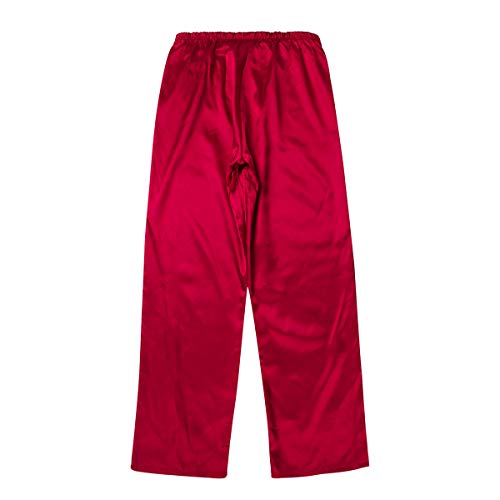 Men's Satin Pajama Pants, Sleepwear Long Pajama Bottoms with Drawstring Loungwear Pjs Pants3