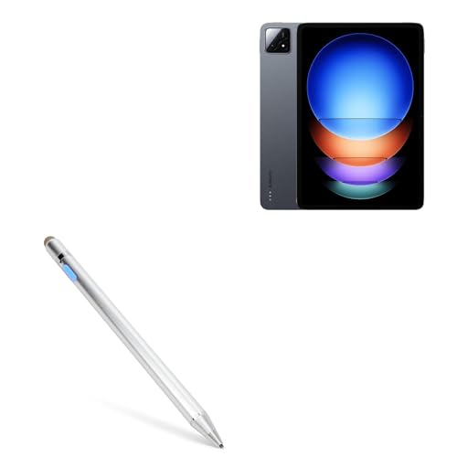 BoxWave Stylus Pen Compatible with Xiaomi Pad 6S Pro 12.4 - AccuPoint Active Stylus, Electronic Stylus with Ultra Fine Tip - Metallic Silver