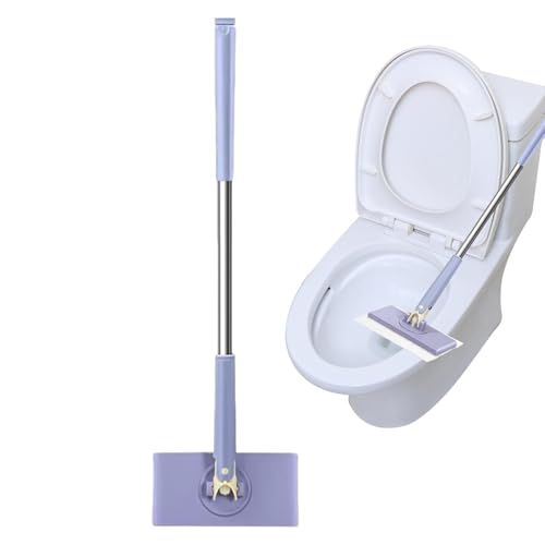 Fregona seca compacta, fregona de polvo de cabeza giratoria de 360 grados - Juego de fregona de limpieza, fregona para pisos de madera dura, fregona seca y húmeda