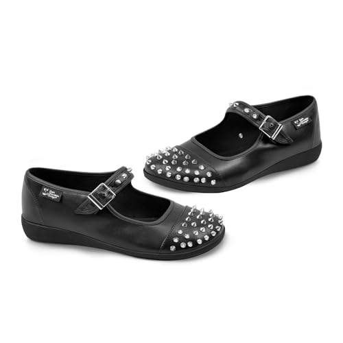 Image of Hot Chocolate Design Women's Mary Jane Flat Shoes - Mary Jane Flat Dress Shoes with Non-Marking Rubber Sole Adjustable Buckle-Strap, Adjustable Buckle-Strap and Cushioned Inner Sole with Arch Support