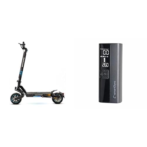 SMARTGYRO Dual MAX 2 Electric Scooter, 2 48V Motors, 1000 W Pot, Maximum + SmartGyro Mini Air Compressor, Economy Pack