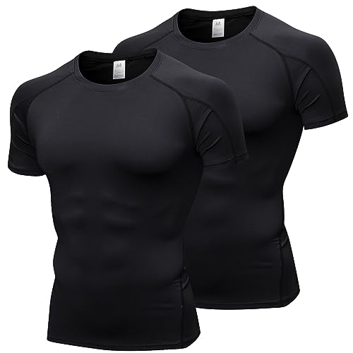 LNFINTDO Lot de 2 Tee Shirt Compression Homme Manches...