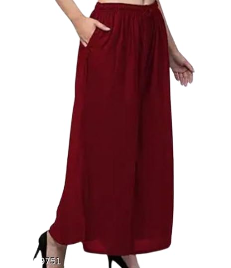 Women's Rayon Comfortable Palazzo Red-picture-55