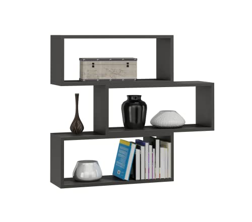 MATKAM Adam Wandregal in moderner Optik | 3 Regalwürfel, Maße je B/H/T 31 x 65 x 21 cm | Holzstärke 18 mm | In verschiedenen Ausführungen erhältlich | Max. Belastung 20 kg (Anthrazit Grau)