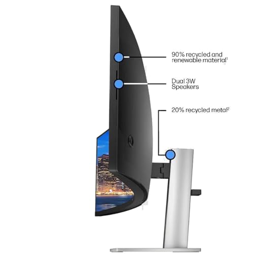 Image of HP EliteDisplay E45c G5 45 inch 5120 x 1440 DQHD Curved Monitor, with Full Dock, Ethernet, DisplayPort, Speaker and Desk Mount Stand