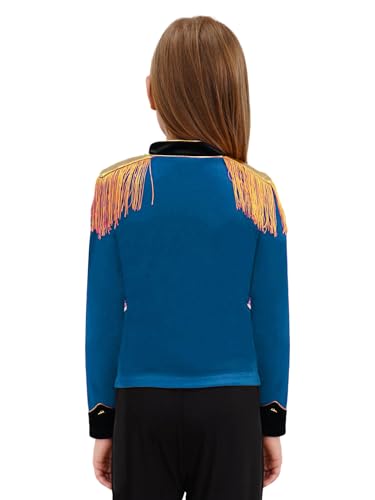 Choomomo Girls Circus Ringmaster Jacket Drum Majorette Uniform Long Sleeve Fringe Tassel Zipper Top4