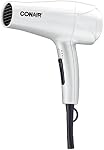 Sèche-cheveux Conair 318RC 1875 Watts de taille moyenne avec 2 réglages de chaleur et 2 vitesses pour tous types de cheveux, bouton d'air frais, accessoire concentrateur, Bleu 27.3 cm x 23.5 cm x 8.9 cm
