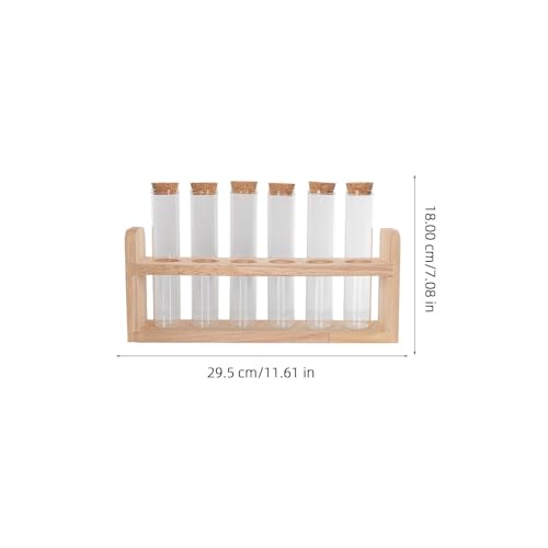 Porte-tubes à essai multifonction support compact bois et verre chic - 3