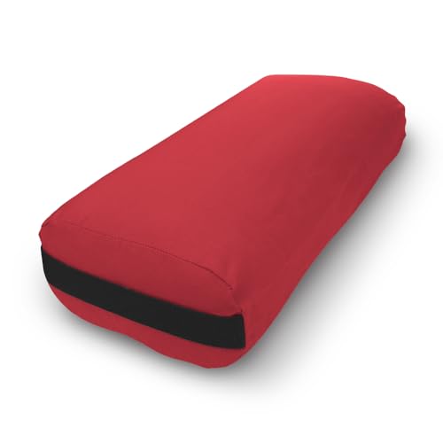 Bean Products Yoga Bolster - Soft yet Firm - 6"X12"X24" Rect - Beet Red