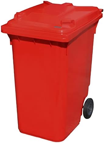 Red 360 ltr Wheelie Bin - Large Size Household Wheelie Bin (For Many Councils) - Tough & Durable - For All Your Outdoor Rubbish & Recycling - EN840 Certified & Tested