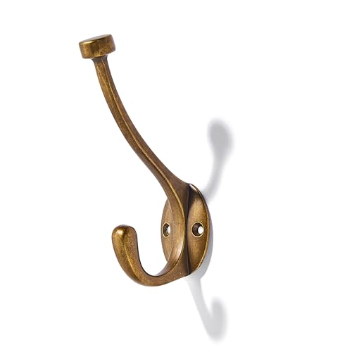 khtumeware The 3 Pack 5-1/2 inch Antique Brass Coat Hook zinc Alloy mudroom Hooks is Suitable for bathrooms Behind Doors bedrooms and is a Towel Robe Hooks for Both Household and Commercial use