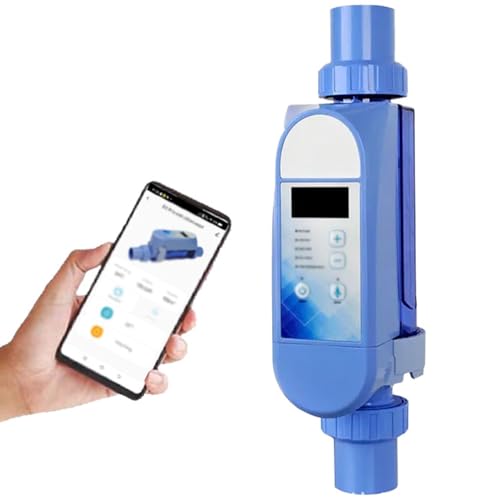 Clorador salino para piscina, generador de cloro de agua salada controlado por aplicación para mantenimiento de piscinas, 85 m³/20 g/h
