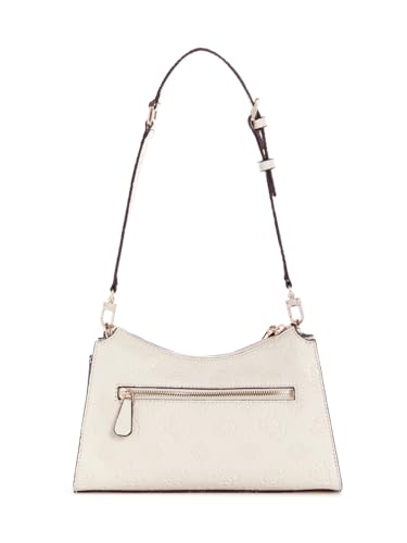 Image of GUESS Bone Logo Embossed Monogram Cresidia Top Zip Shoulder Bag