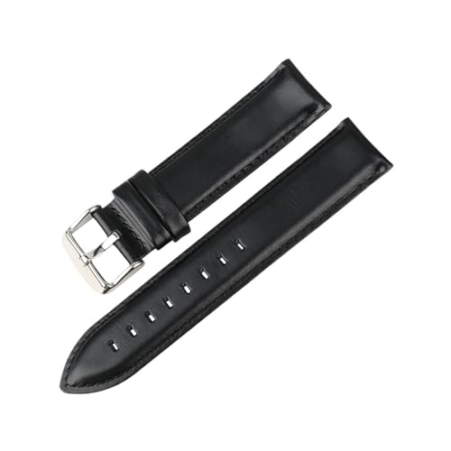Bande de montre en cuir blanc avec boucle or rose robuste 16-20mm