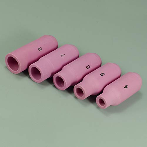 Image of RIVERWELD TIG Ceramic Shield Cup Shroud 10N series #8, #7, #6, #5, #4 10pcs | SR WP 17 18 26 TIG Welding Torch Alumina Nozzles Ref No: 10N46 10N47 10N48 10N49 10N50
