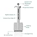 Multi Channel Pipette, 8 Channel Laboratory Micropipette, 360° Rotating Head, Manually Adjustable Pipette with Pipette Tip, for Chemical, Industry, Scientific Research(50)