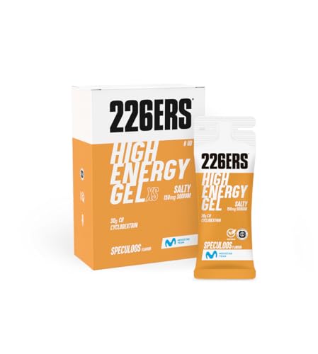 226ERS - High Energy XS, Gel Energético para Deportistas, Ciclodextrina, Hidratos de Carbono, Sodio y Aromas Naturales, Vegano, Sabor Speculoos, 8 Geles x 45 g