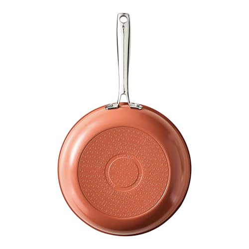 Redchef Frying Pans Nonstick 9.5 Inch Ceramic Cooking Pan, Pumpkin Orange