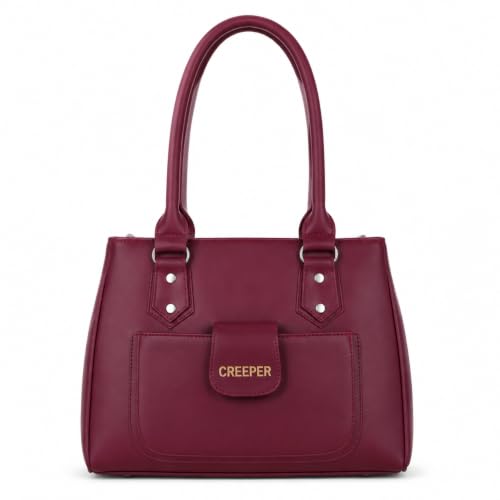 Image of creeper Women Top Handle Leather Bag, Shoulder Long Handle Purse For Girls And Ladies