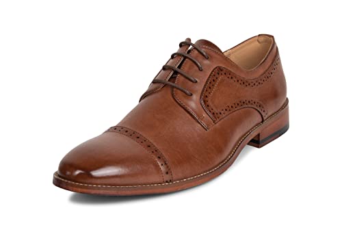 Image of Kenneth Cole Men's Cheer Oxford, Cognac, 8.5