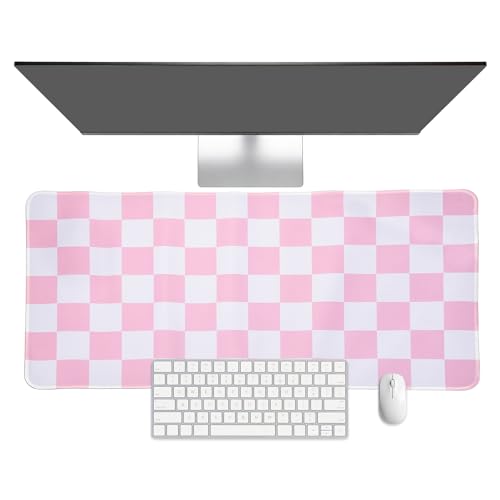 Tapis de bureau à carreaux pour ordinateur portable et espace de jeu