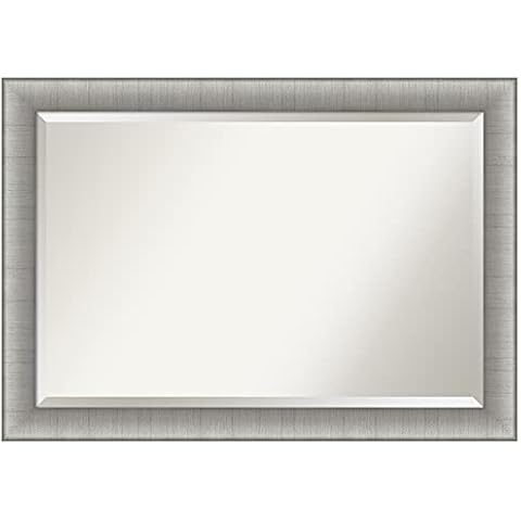 Amanti Art Brushed Pewter Bathroom Mirror Cover