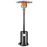 MAJARO 50,000 BTU Outdoor Propane Patio Heater with Wheels – Durable Powder-Coated Steel Gas Heater with Easy Ignition & Safety Shut-Off for Patio, Backyard, Garden, Restaurant