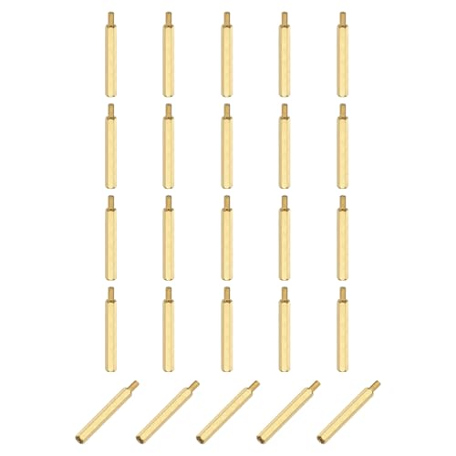 Image of sourcing map 25Pcs Male to Female Thread Spacer Screws, M3 x 30mm + 6mm Brass Hex Standoff Screws PCB Motherboard for Drone Quadcopter, Computer and Circuit Board