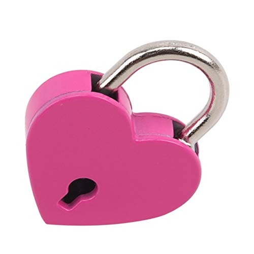 Image of EJY Retro Mini Love Heart Shape Padlock Suitcase Luggage Lock with Keys for Gym,Sports,Employee Locker,Outdoor,Rose Red