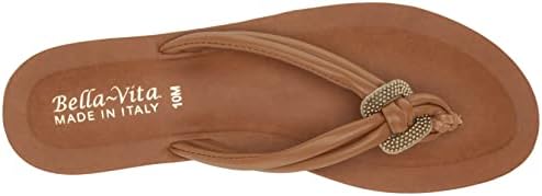 Bella Vita Made in Italy Women's Zev-Italy Flat Sandal, Tan, 12 Wide | Image 4