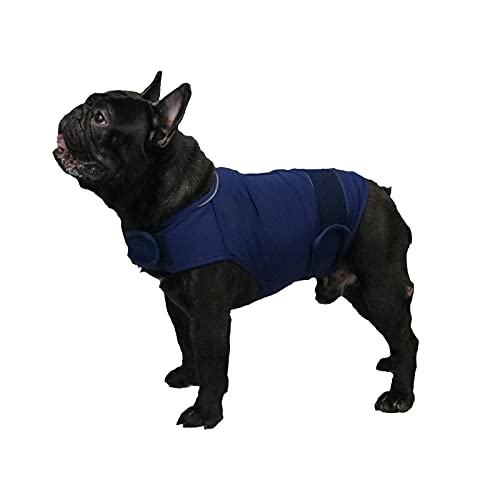 Image of Comfort Dog Anxiety Relief Coat, Dog Anxiety Calming Vest Wrap for Thunderstorm,Travel,4th of July Fireworks,Vet Visits,Separation Anxiety Relief for Dogs (M,Navy)