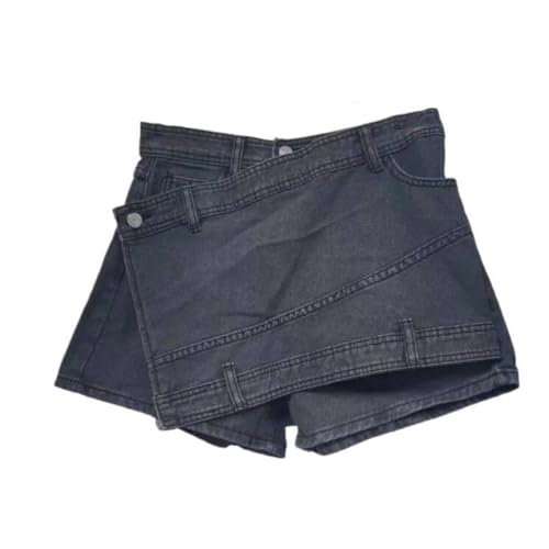 Jupe-short cargo en denim extensible asymétrique pour un style urbain unique