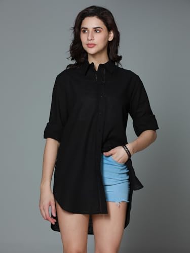 Image of High Star Classic Oversized Spread Collar Long Sleeves Casual Shirt