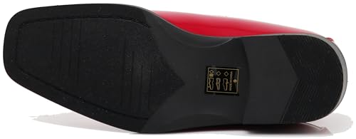 Image of BMY Men's Striped Satin Matching Patent Upper Oxfords Formal Dress Shoes