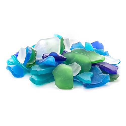 Image of Galapagos (05138) Aquarium Sea Glass - Tumbled Decorative Glass for Aquariums, Terrariums, Crafts, Vases, and Home Decor, 4 lb Bag, Atlantic Mix
