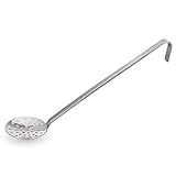 WAS 2090 100 Chromnickelstahl Schaumlöffel, Perforiert, 10cm Durchmesser, 32cm Stiel Länge