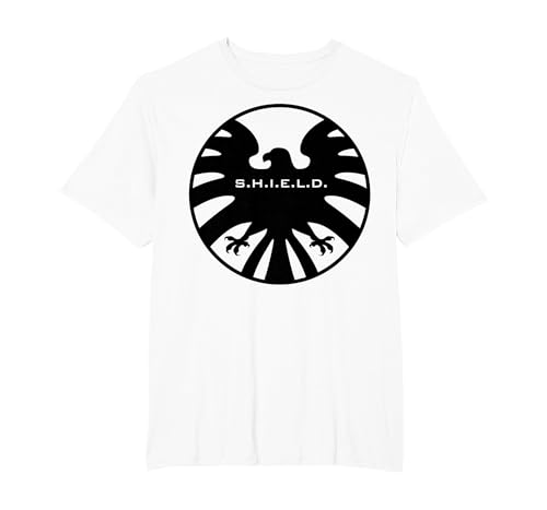 Image of Marvel Agents of S.H.I.E.L.D. Black Out Eagle Badge T-Shirt, Men's Big and Tall, White, 5X Tall