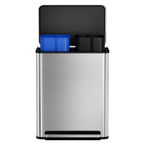 Caneca de Basura Rectangular de Acero Inoxidable 60 L
