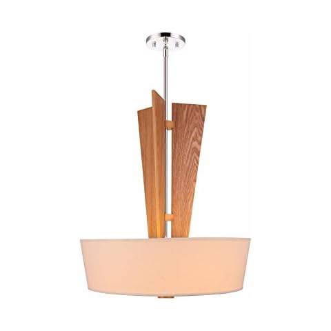 Woodbridge Lighting 17020STN-WSH2AS 17020STN Angle 3-Light Wood and Tapered Shade Pendant Cover