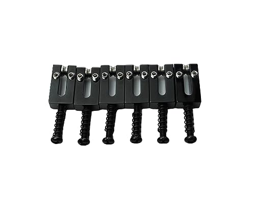 Guyker 10.5MM Brass Roller Saddles - Guitar Tremolo Bridge Saddles Compatible with Strat ST Electric Guitar Replacement Parts Accessories (6 Pack, Black)