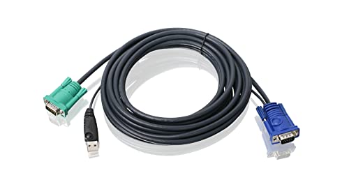 Cable KVM IOGEAR G2L5205U Negro elimina fallos de conexión en vídeo teclado y ratón a 4.88m