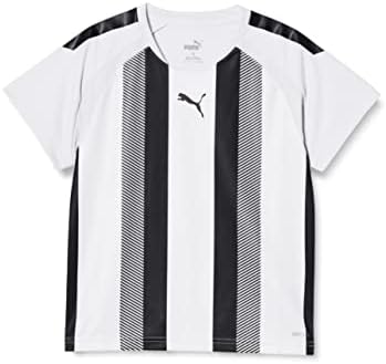 PUMA JR 705147 Soccer Absorbent Quick Dry Short Sleeve T-shirt, TEAMLIGA Stripe Game Shirt, Unisex Children's
