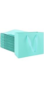 MIVIDE 50 sacchetti regalo di carta, 15 x 6 x 20 cm, nero, sacchetti di carta con manico, riutilizzabili, per matrimoni, Natale, regali