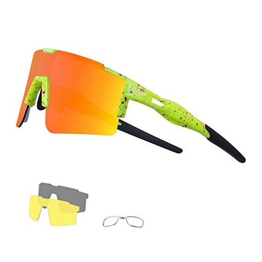 DUDUKING Gafas de Ciclismo Polarizadas Gafas de Sol Deportivas con Montura Gafas de Bicicleta Para Hombres Mujeres con 3 Lentes Intercambiables Anti-UV400